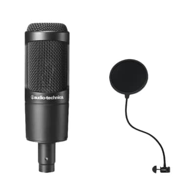 Audio-Technica AT2035 Large-Diaphragm Condenser Microphone with Gator Pop Filter