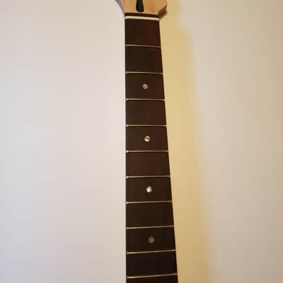 Left Handed 22 Fret Strat Style 25.5" Guitar Neck | Canadian Maple | Rosewood Fretboard | Bone Nut image 3