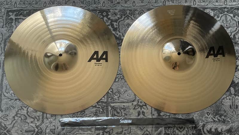 Mint Sabian 18” AA Viennese Concert Cymbals Brilliant - Pair w/straps image 1