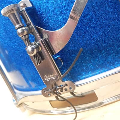 1960s Ludwig 15x12 Blue Sparkle Marching Snare Pre Serial Keystone  3 Ply image 6