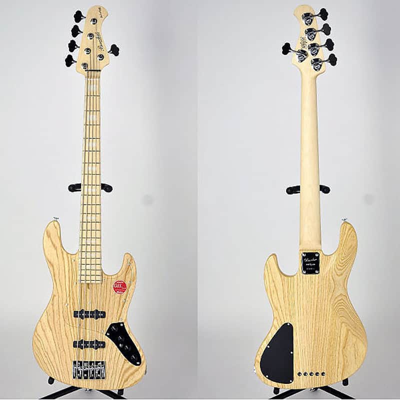 Bacchus Handmade Japan series DX5-AC/M - 5 string active bass, natural oil image 1