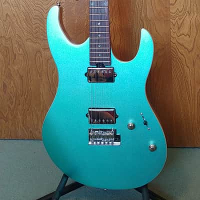 Firefly FFSA-MGN 516 Super Strat Alnico HH Coil Split 2023 - Metallic Green / Natural Mahogany image 5