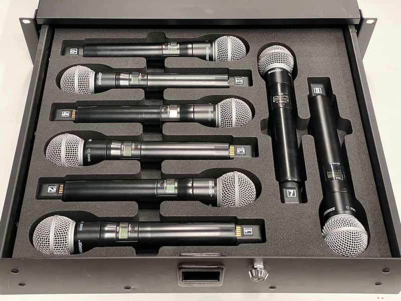 Custom Foam Insert for Rack Drawer fits 8 Shure Axient Digital ULXD QLXD Wireless Handheld SLXD2 QLXD2 ULXD2 AD2 ADX2 image 1