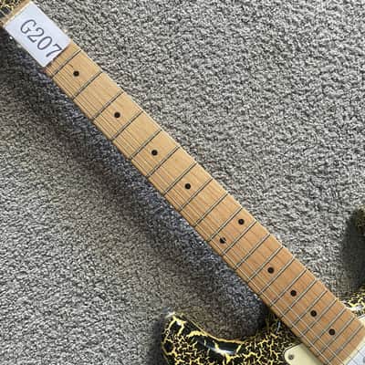 White Black Custom Finish Strat Style Electric Guitar, Solid Basswood Body, Maple Neck image 6