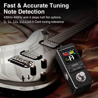 LEKATO Guitar Effect Pedal Mini Single Tuner Pitch Chromatic Tuning True Bypass image 2