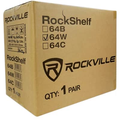 (2) Rockville RockShelf 64W White 6.5" Home Bookshelf Speakers+8" Speaker Stands image 24