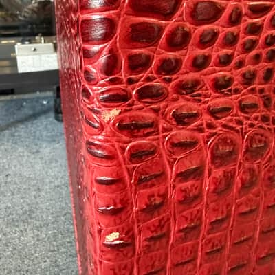 Mesa Boogie 4x12 4FB Oversized Recto Cabinet- Custom Red Crocodile Tolex 2007 - w/cover + casters image 13