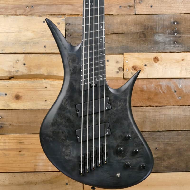 Legator Helio 5 String Bass - Multi-Scale Black Burl image 1