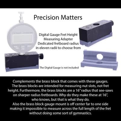 Digital Gauge Radius Blocks precision measuring frets (11 radii) - Made in the USA image 3