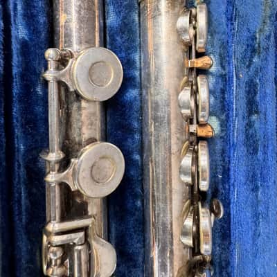 Vintage W.T. Armstrong Concert Flute Orchestral C Open Hole 25 1962 - Silver image 2