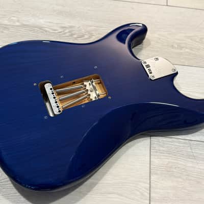 MINT Loaded Fender Deluxe Player Sapphire Blue Transparent Ash Stratocaster Body image 5