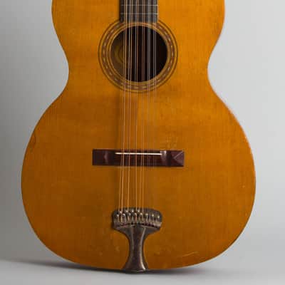 C. Bruno & Son Lyra Model 493 12 String Flat Top Acoustic Guitar, made by Oscar Schmidt,  c. 1925, black hard shell case. image 3