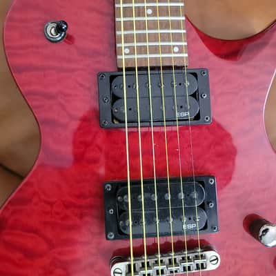 2008 ESP LTD EC-100QM Electric Guitar – See-Thru Black Cherry Quilt Top image 11