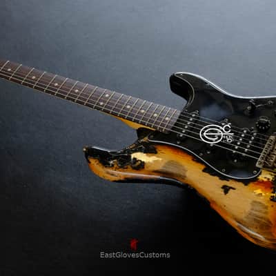Fender Stratocaster FSR Paisley HSS Black/Gold Leaf Heavy Aged Relic (RARE) image 8