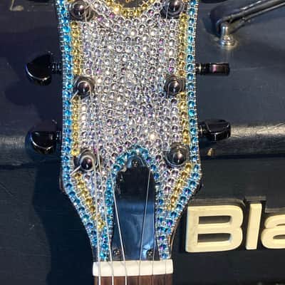 Gibson Sonex Paul Stanley Tribute USA  1980 Rhinestone Sparkle Silver Diamond Blue image 4