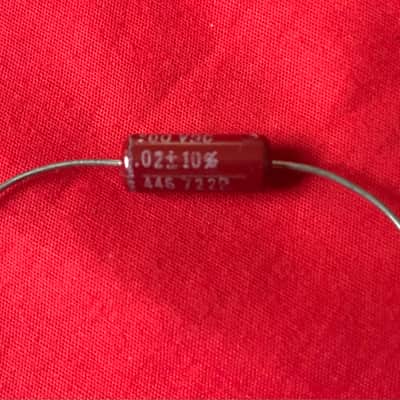 Good-All .02 uF 100V Capacitor 1972 Mylar Guitar Tone Cap, each measures .020 - .022 uF image 3