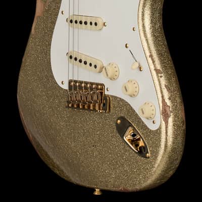 Fender Custom Shop Limited Edition 1957 Stratocaster Relic/Closet Classic Hardware - Gold Sparkle #81652 image 7