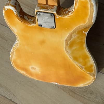 Fender Precision Bass 1975 - beat sweet See-Thru Blonde w/a set of hot P-J EMG pickups. image 5