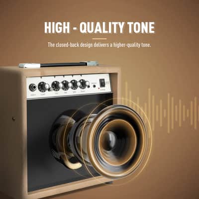 SONICAKE 15W Electric Guitar Amplifier, Portable Combo Amp with AUX Input Headphone Output, Dual-Channel and 3-Band EQ, All-in-one Speaker for Practice - Sprint QAM-15(Shipping from local US,UK,EU warehouse) image 2