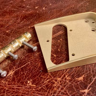 Van Dyke-Harms Brass Telecaster Bridge and Monolithic Saddle Combo-Vintage Spec Mounting 2025 - Brass image 1