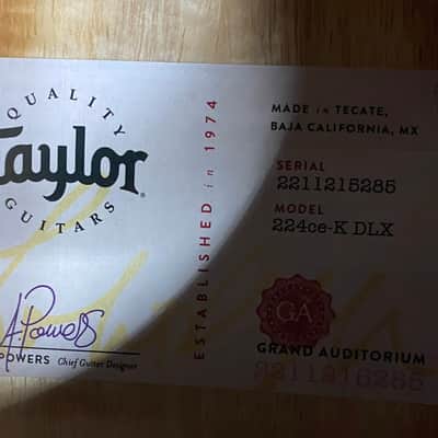 Taylor 224ce-K DLX Grand Auditorium Acoustic-Electric Guitar - Tobacco - 4.8lbs - Authorized Dealer - G06236 - OPEN BOX - SAVE BIG!! image 4