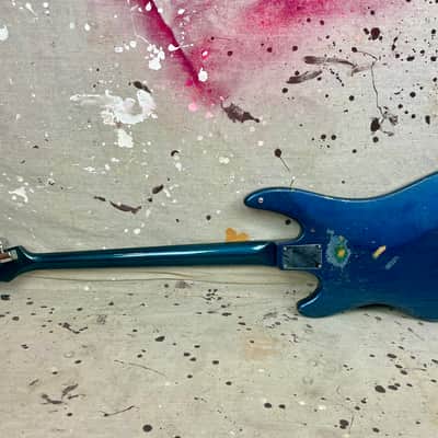 1960's Guyatone EB-9 “Sharp 5” MIJ Blue Sparkle Bass Guitar c~1967 Needs Repair image 6