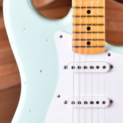 Fender Custom Shop Stratocaster 1958 Relic Super Faded Aged Surf Green image 6