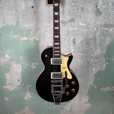Heritage H-150 Custom Shop Electric Guitar with Bigsby Tailpiece and Case - Space Black (Artisan Aged) image 1