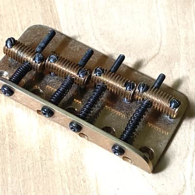 70 / 80‘s Brass Bass Bridge Vintage style threaded saddles image 1