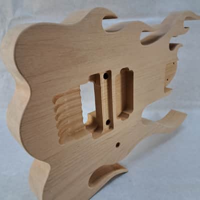 Unfinished Alder Hxx Jem Guitar Body - Flame Fits RG Necks, OFR Floyd Rose J2425 image 5