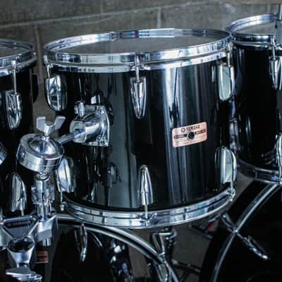Yamaha Tour Custom Double Bass Drum Set (1985–1988) – Made in Japan – Solid Black image 8