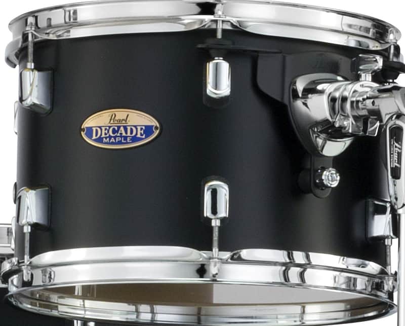 Pearl Decade Maple 14x10" Satin Black Lacquer #227 Rack Tom Tom Drum w/Opti-Loc Mount | WorldShip | NEW | Authorized Dealer image 1