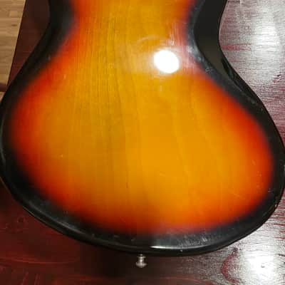 Vintage 1960s Teisco Silvertone Guitar 3 Pick Ups Guitar Mosrite Univox Shape Very Clean image 6