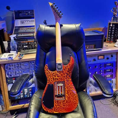 RARE 1988 Jackson USA Custom Shop Limited Edition Lava Crackle American Super Strat Pre-Fender Signed Guitar image 9