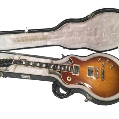 2000 Fuji-Gen Epiphone Japan Les Paul LPS-80 Long Tenon Honey Burst with Gibson Case, Headstock image 20