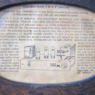 1930s Volu-Tone Guitar Amplifier by Schireson Brothers LA 10"Rola Speaker with Energizing Switch image 16