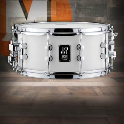 Sonor SQ1 14 In. x 6.5 In. Snare Drum - Satin Pure White (SQ1-1465-SDW-SPW) image 1