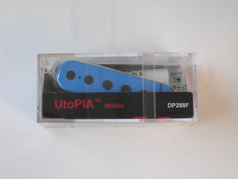 DiMarzio Utopia Middle Single Coil Pick-up Blue W/Black Poles DP 288 F image 1