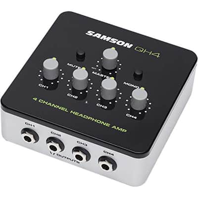 Samson QH4 4-Channel Studio Headphone Amplifier,Black/Silver image 2