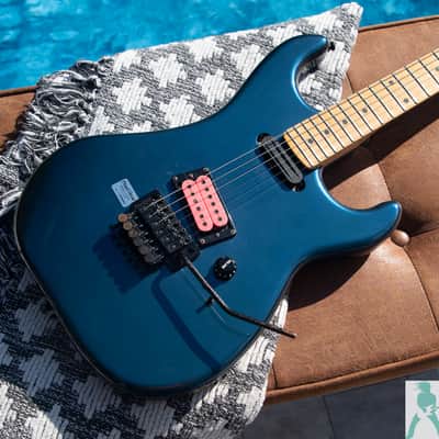 1980's Kramer JK 1000 Made by ESP! - Dimarzio Pickups - Original Floyd Rose Tremolo - Blue Metallic - Made in Japan - Pro Set Up! (Perfect frets/Action/Intonation) - Super Strat Shred Master Supreme! image 4
