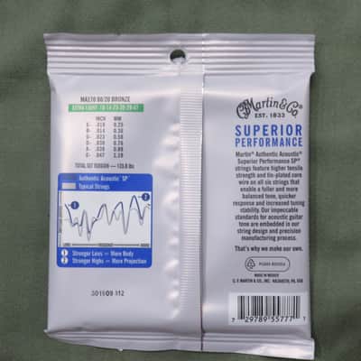 MA170 Authentic Acoustic SP Phosphor 80/20 Bronze Acoustic Guitar Strings - Extra Light (.10 - .47) image 4