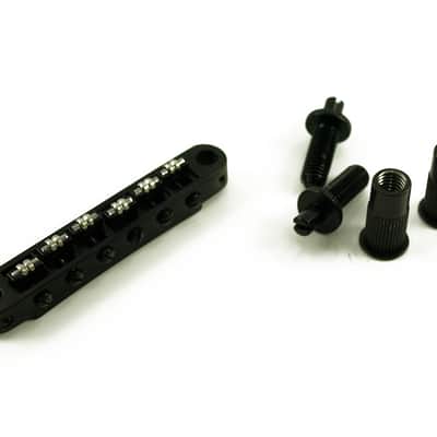Tonepros TPFR-B Black tunematic roller saddle bridge, Epiphone 6mm metric image 1