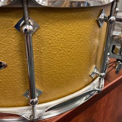 Craviotto 6.5x14" Solid Maple 2017 Prototype Stipplegold Snare Drum image 16