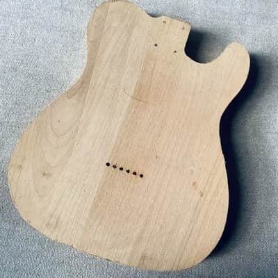Left Handed Unfinished Basswood Guitar Telecaster Tele Style Body, String Through Bridge image 6