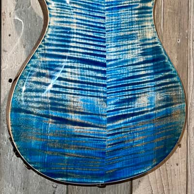 PRS Hollowbody II Piezo  Electric Guitar, Faded Blue Jean, Insane Flame, Help Support Small Business & Buy It Here ! image 7