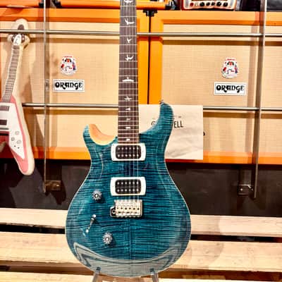 PRS GUITARS LEFTY CUSTOM 24 Super Curly Top  ZURDA GAUCHER SLATE BLUE (Matched Flame Top) S/N : CTI HO45477 image 3