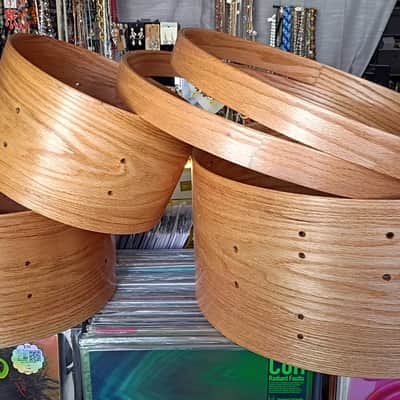 Red Oak Steam bent Semi-Solid Slim Bare Project shell Drum Set by Erie Drums image 1