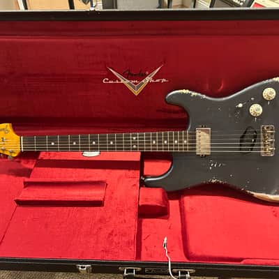 Fender Limited Edition SH Heavy Relic Charcoal Frost Metallic image 6