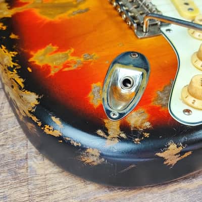 MyDream Partcaster Custom Built - Heavy Relic Sunburst SRV A2 CBS image 6