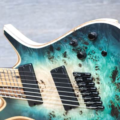 Aviator Guitars Blackbird 8 Multiscale Blue Burst Satin Electric Guitar w/Case image 4